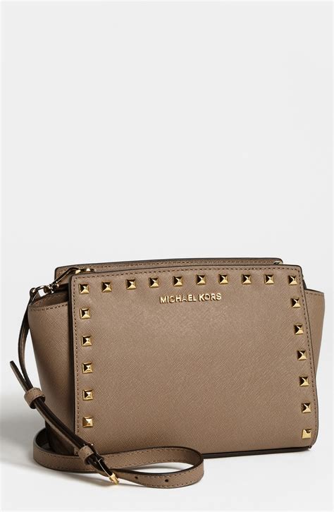 michael kors stud selma en cuir saffiano|Michael Kors selma crossbody bag.